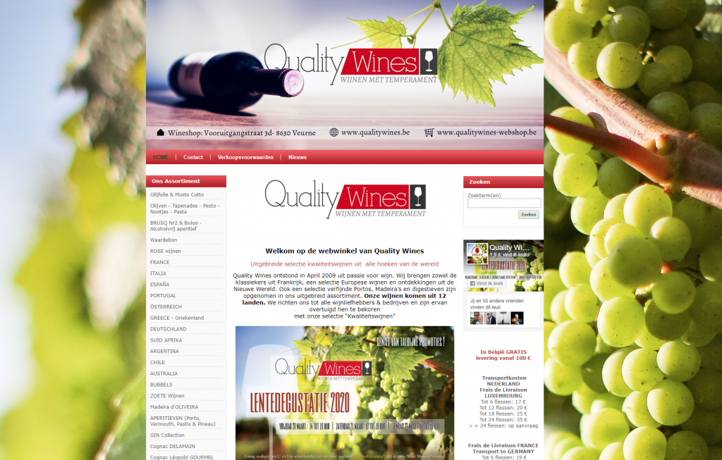 Webshop Quality Wines Veurne